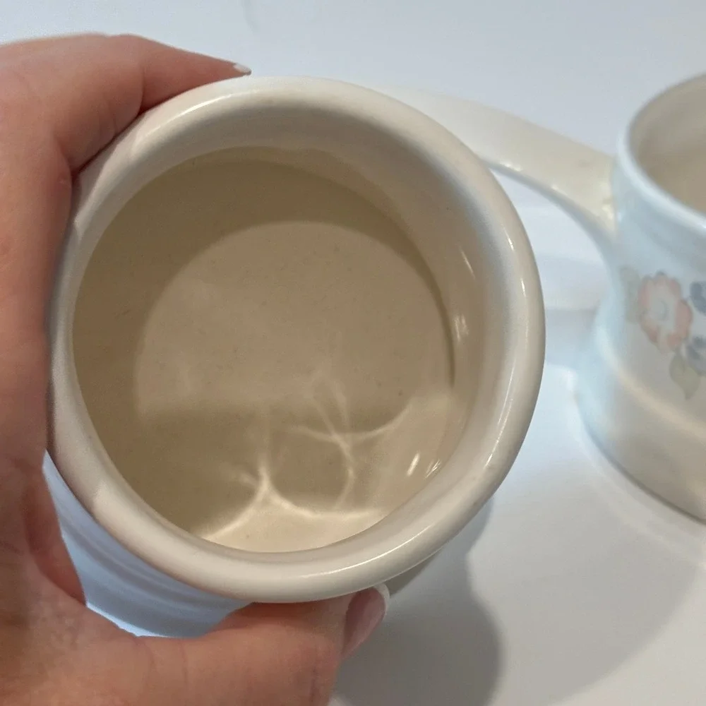 Pfaltzgraff Remembrance Creamer and Sugar Bowl Set Vintage Floral Stoneware USA
